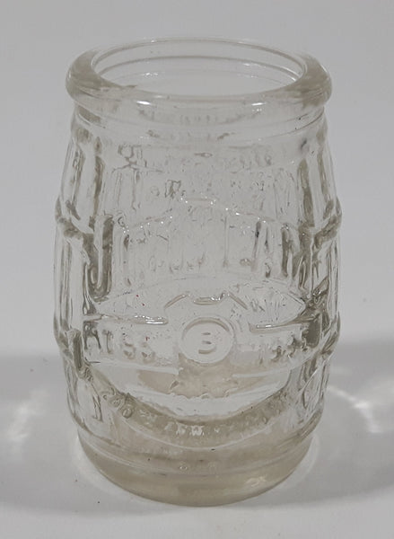 Jim Beam Keg Barrel Shaped Embossed Glass Toothpick Holder