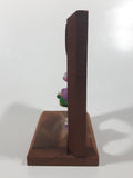 Vintage R.J. Enterprises Belleville, Ont. World's Greatest Bartender 1978 Green and Purple Smurf "Gnome Family" Holding Foaming Beer Mug Wood Bar Display