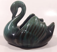 Vintage Blue Mountain Pottery 5 1/2" Long Drip Glaze Swan Bird Animal Figurine Candy Nut Dish