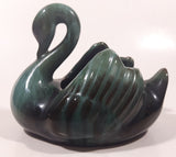 Vintage Blue Mountain Pottery 5 1/2" Long Drip Glaze Swan Bird Animal Figurine Candy Nut Dish