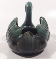 Vintage Blue Mountain Pottery 5 1/2" Long Drip Glaze Swan Bird Animal Figurine Candy Nut Dish