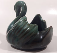 Vintage Blue Mountain Pottery 5 1/2" Long Drip Glaze Swan Bird Animal Figurine Candy Nut Dish