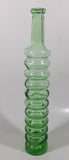 Vintage Lime Green Bubble Ringed 11" Tall Glass Beverage Bottle