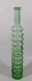 Vintage Lime Green Bubble Ringed 11" Tall Glass Beverage Bottle