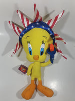 2003 Warner Bros Looney Tunes Tweety Bird USA Flag Lady Liberty Statue of Liberty 16" Toy Plush Stuffed Character