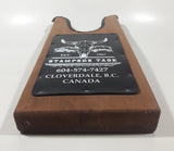 Stampede Tack Est. 1967 Cloverdale, B.C. Canada Leather Wood Wooden Boot Jack Puller with Leather Advertising Piece