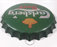 Carlsberg Beer Green Colored Beer Bottle Cap Shaped 16" Diameter Embossed Metal Sign