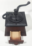 Vintage Wood and Black Cast Iron Metal Coffee Grinder Mill with Handle