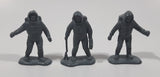 Spaceman Astronaut Grey Plastic 2" Tall Toy Figures Set of 3