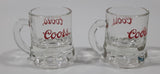 Vintage Coors Miniature 1 7/8" Tall Beer Mug Shaped Shot Glasses with Handles