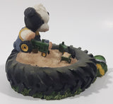 1998 Enesco Mary's Moo Moos John Deere "Never Be Too Tired For Some Fun!" 4 1/4" Long Resin Figure Ornament