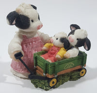 1998 Enesco Mary's Moo Moos John Deere "Weeeee Ride Together" 3 1/2" Long Resin Figure Ornament