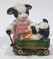 1998 Enesco Mary's Moo Moos John Deere "Weeeee Ride Together" 3 1/2" Long Resin Figure Ornament