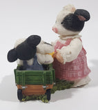 1998 Enesco Mary's Moo Moos John Deere "Weeeee Ride Together" 3 1/2" Long Resin Figure Ornament