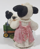 1998 Enesco Mary's Moo Moos John Deere "Weeeee Ride Together" 3 1/2" Long Resin Figure Ornament