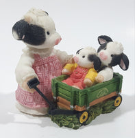 1998 Enesco Mary's Moo Moos John Deere "Weeeee Ride Together" 3 1/2" Long Resin Figure Ornament