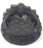 Vintage 1970s Coco Joe's Hawaii Haw'n Sweet Pine Pineapple Shaped Black Carved Lava Ash Tray 4 3/8" Long