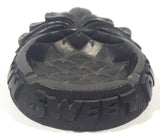 Vintage 1970s Coco Joe's Hawaii Haw'n Sweet Pine Pineapple Shaped Black Carved Lava Ash Tray 4 3/8" Long