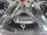 Wurth Wheel Rim Shaped 10 1/2" Diameter Advertising Wall Clock with Tool Shaped Hands