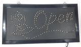 Red Rose Flower Themed 9 7/8" x 18 7/8" LED Light Up Open Sign