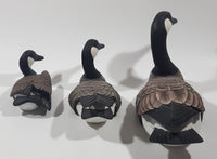 Vintage 1970s Heritage Decoys J.B. Garton World Champion Carver 9" Large 6 3/4" Medium and 4 1/2" Small Canada Goose Family Set of 3