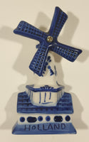 Delft Blue Holland Laddram Amsterdam Windmill Shaped 2 1/4" x 4" 3D Porcelain Ceramic Fridge Magnet