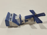 Delft Blue Holland Laddram Amsterdam Windmill Shaped 2 1/4" x 4" 3D Porcelain Ceramic Fridge Magnet