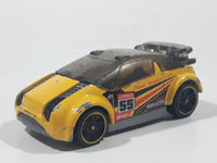 2014 Hot Wheels Track Aces Super Gnat Yellow Die Cast Toy Car Vehicle