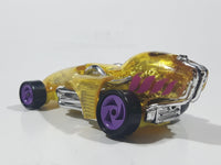 1994 Hot Wheels Top Speed Cryo Pump Yelow with Purple and Chrome Plastic Die Cast Toy Car Vehicle with Hook Bottom