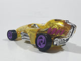 1994 Hot Wheels Top Speed Cryo Pump Yelow with Purple and Chrome Plastic Die Cast Toy Car Vehicle with Hook Bottom
