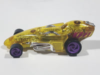 1994 Hot Wheels Top Speed Cryo Pump Yelow with Purple and Chrome Plastic Die Cast Toy Car Vehicle with Hook Bottom