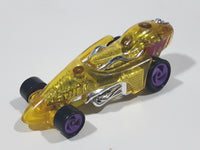 1994 Hot Wheels Top Speed Cryo Pump Yelow with Purple and Chrome Plastic Die Cast Toy Car Vehicle with Hook Bottom