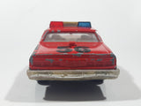Vintage Majorette Chevrolet Impala Fire Chief Red 1/41 Scale Die Cast Toy Car Vehicle with Opening Doors
