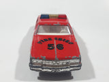 Vintage Majorette Chevrolet Impala Fire Chief Red 1/41 Scale Die Cast Toy Car Vehicle with Opening Doors