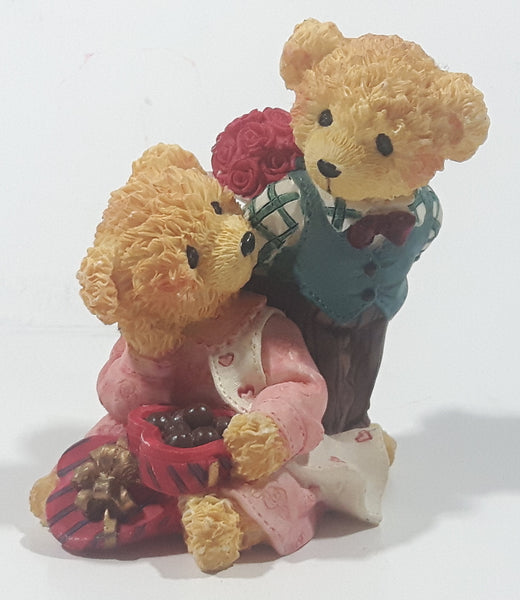 Avon Lovable Teddies Sarah & Theodore "A Gift of Love" 3 1/4" Tall Resin Figure