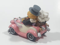 Avon Lovable Teddies Sarah & Theodore "Just Married" 4" Long Resin Figurine Car Ornament