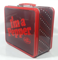 Dr. Pepper I'm a Pepper Red Embossed Tin Metal Lunch Box