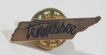 Tennessee State Shaped Gold Tone Enamel Metal Pin