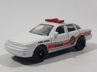 2009 Matchbox Fire Ford Crown Victoria Fire Chief White Die Cast Toy Car Vehicle