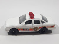 2009 Matchbox Fire Ford Crown Victoria Fire Chief White Die Cast Toy Car Vehicle