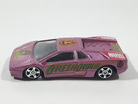 2002 Maisto Ultimate Marvel Lamborghini Diablo Green Goblin Metallic Purple Pink 1/64 Scale Die Cast Toy Dream Super Car Vehicle