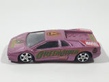 2002 Maisto Ultimate Marvel Lamborghini Diablo Green Goblin Metallic Purple Pink 1/64 Scale Die Cast Toy Dream Super Car Vehicle