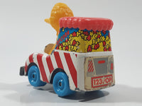 1983 Playskool Children's Television Workshop Sesame Street Big Bird Popcorn Van White Die Cast Toy Car Vehicle