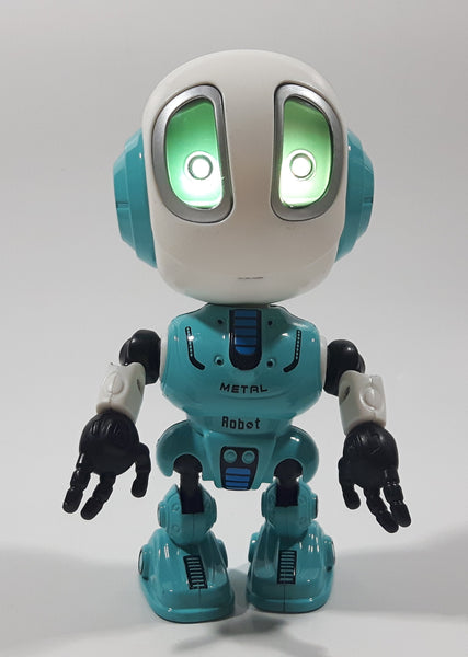 Ming Ying Talking Metal Robot 6 4 3/4" Tall Toy Action Figure with Light Up Eyes