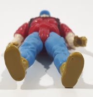 Blue Hat Red Shirt Construction Worker 2 1/2" Tall Toy Figure