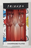 2021 WBEI Friends The Television Series Champagne Flutes Mrs. Ross Mr. Rachel 8 1/2" Tall Glass Cup Set New in Box