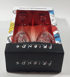 2021 WBEI Friends The Television Series Champagne Flutes Mrs. Ross Mr. Rachel 8 1/2" Tall Glass Cup Set New in Box