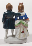 Antique 1945 to 1951 Occupied Japan Colonial Man and Woman Couple 5" Tall Hand Painted Porcelain Figurine