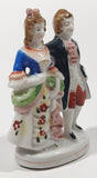 Antique 1945 to 1951 Occupied Japan Colonial Man and Woman Couple 5" Tall Hand Painted Porcelain Figurine
