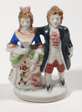 Antique 1945 to 1951 Occupied Japan Colonial Man and Woman Couple 5" Tall Hand Painted Porcelain Figurine